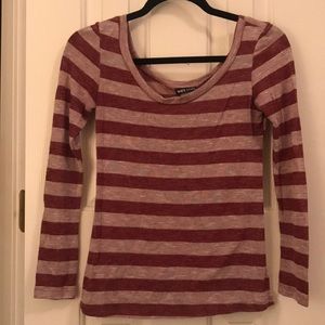 Burgundy striped top